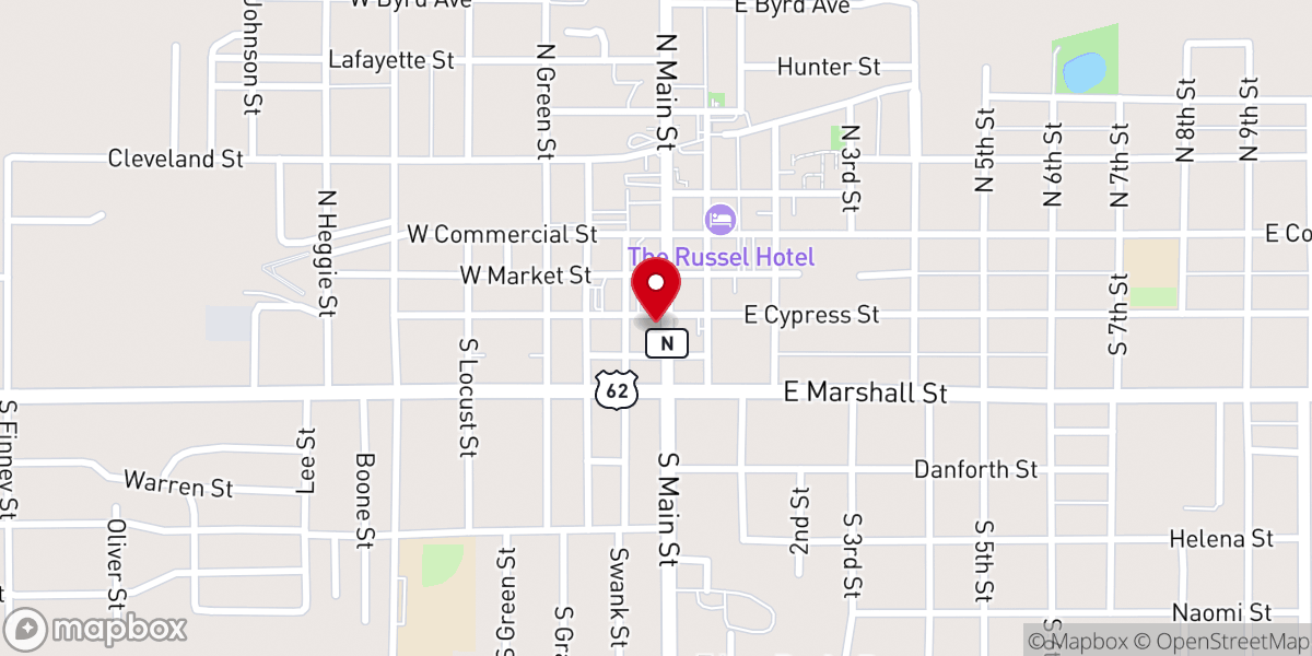 Map showing location of Charleston First Babtist Church
