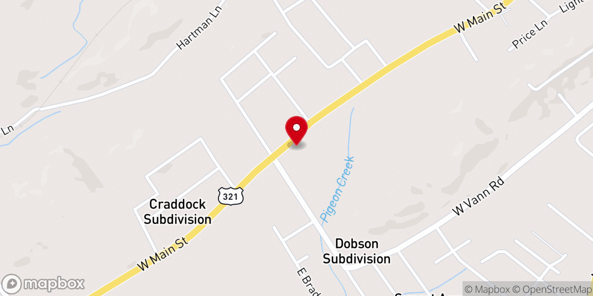 Map showing location of Arrowhead Church