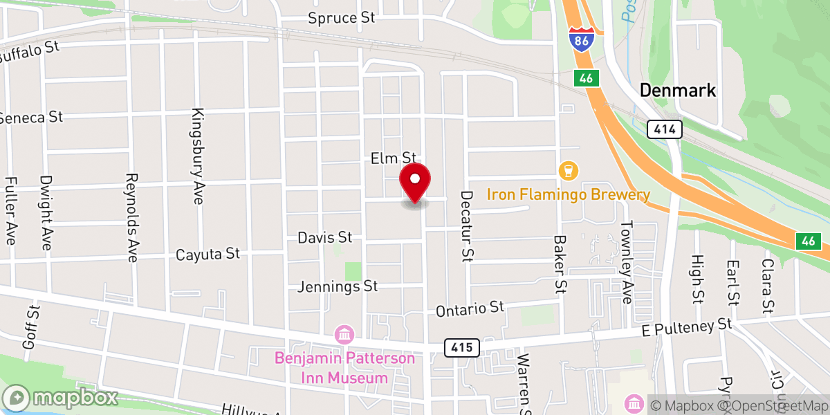 Map showing location of Bethany Methodist Church