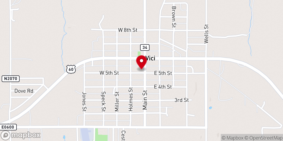 Map showing location of First Christian Church