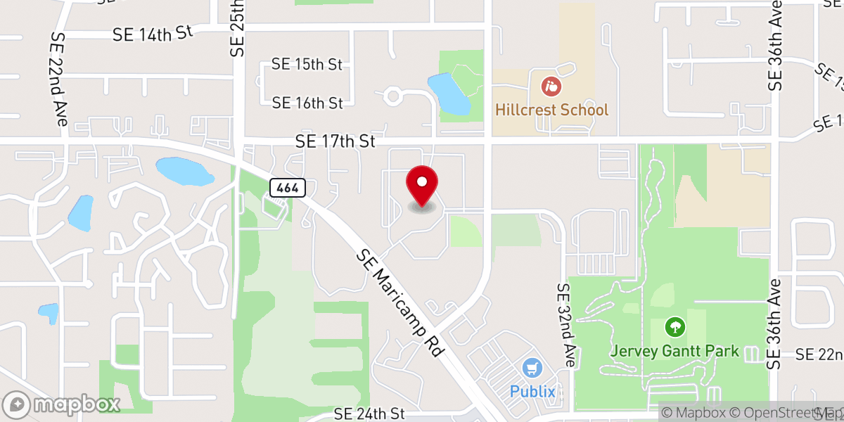 Map showing location of First Baptist Church of Ocala, FL