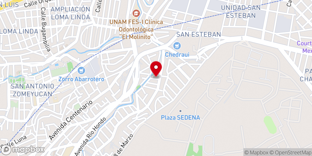 Map showing location of Templo