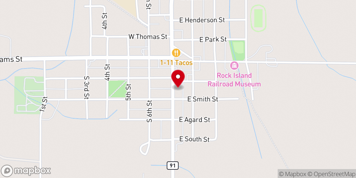Map showing location of Wyoming Masonic Lodge