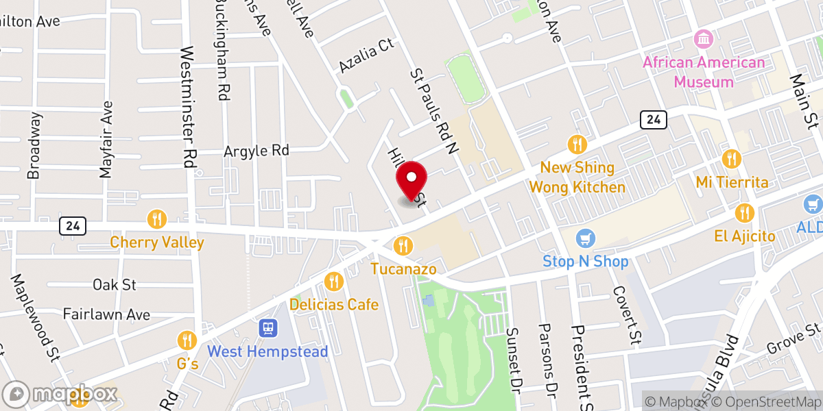 Map showing location of Lutheran Church of the Epiphany