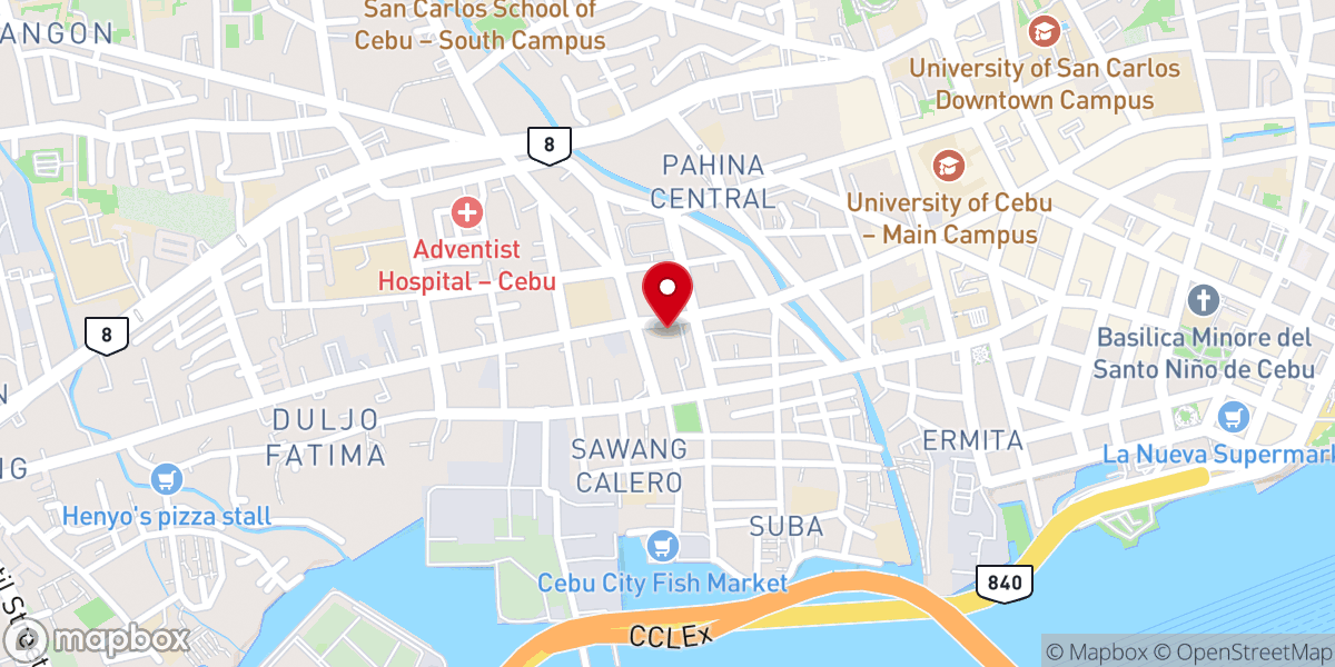 Map showing location of Archdiocesan Shrine of San Nicolas de Tolentino Parish Church