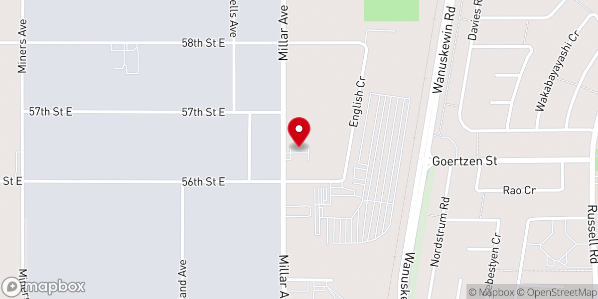 Map showing location of Winners Chapel International Saskatoon SK, Canada