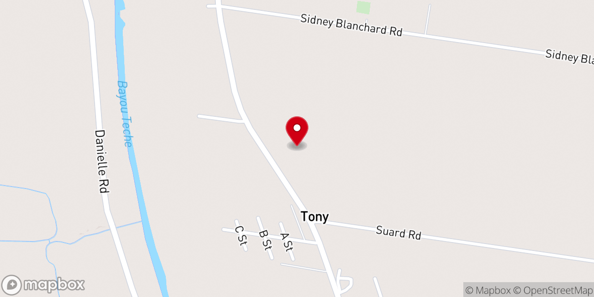 Map showing location of Loreauville Baptist Church - Food Distribution Center
