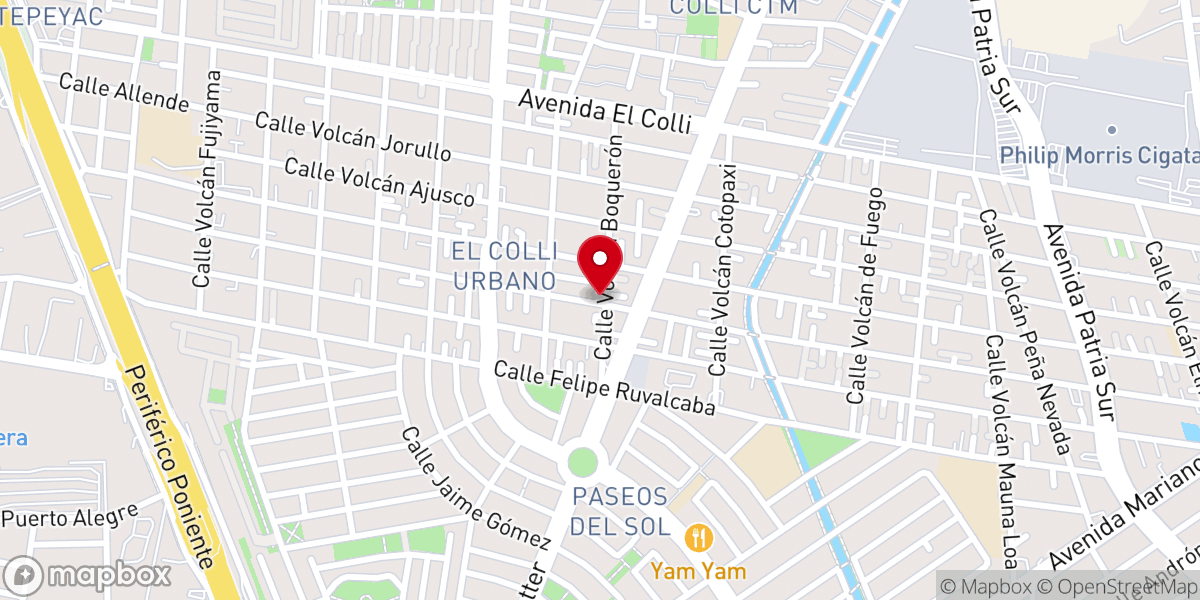 Map showing location of Parroquia de Nuestra Señora de Guadalupe Reina de los Ángeles