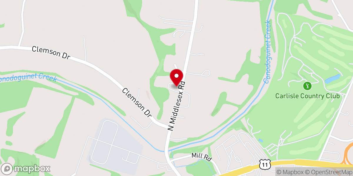 Map showing location of Middlesex United Methodist Church