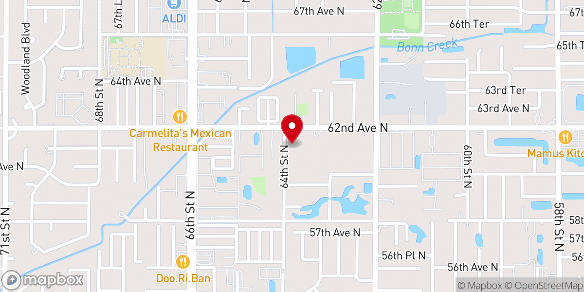 Map showing location of First Assembly of God of Pinellas Park