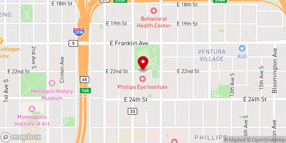 Map showing location of Lutheran Colportage Service Inc