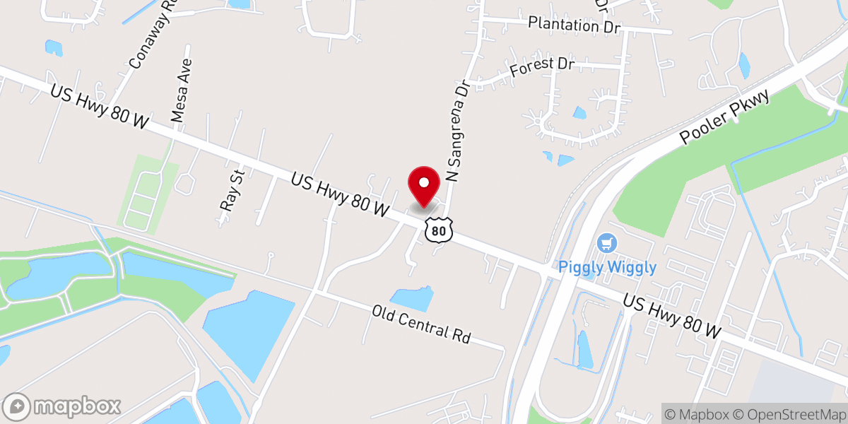Map showing location of Pooler Bible Church