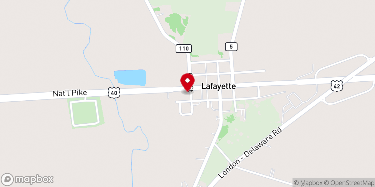 Map showing location of Lafayette United Methodist Church