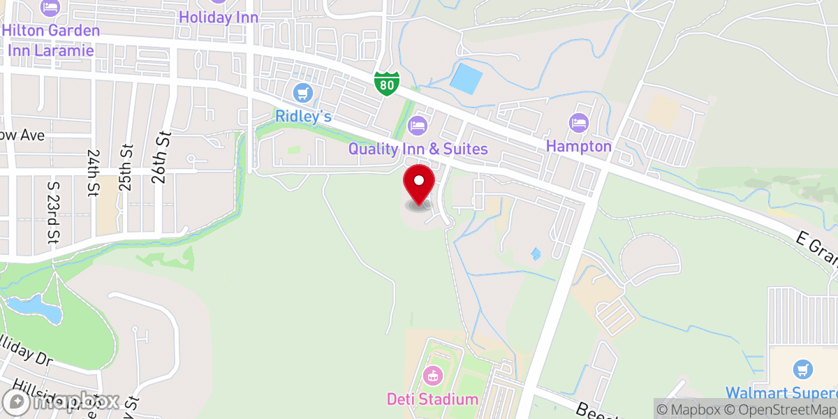 Map showing location of Laramie Church of Christ