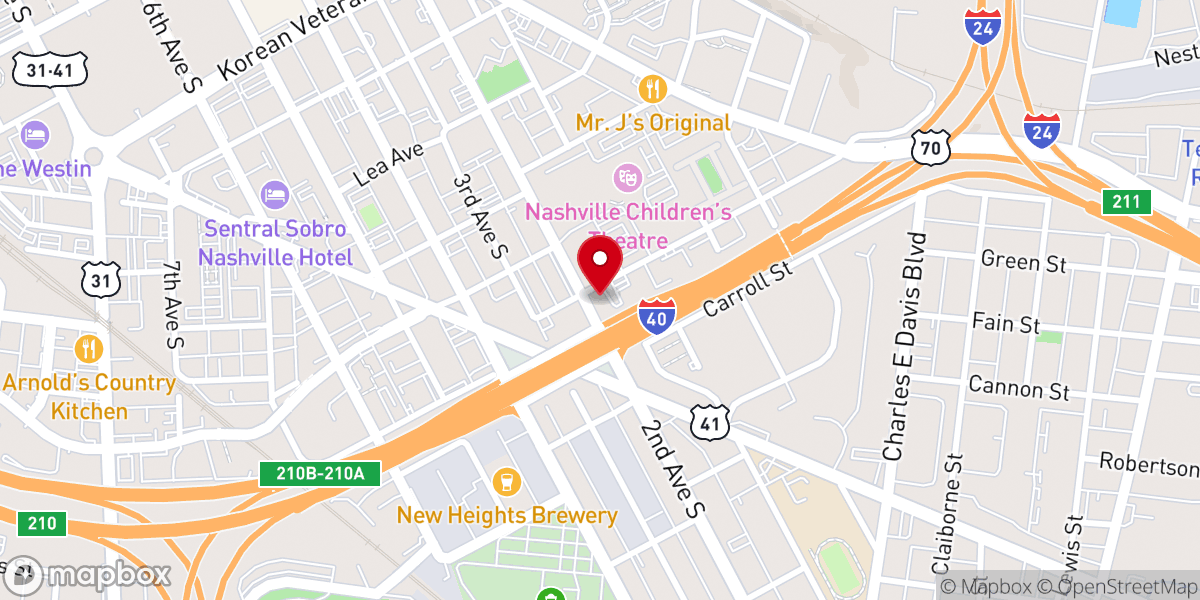 Map showing location of Lindsley Avenue Church of Christ