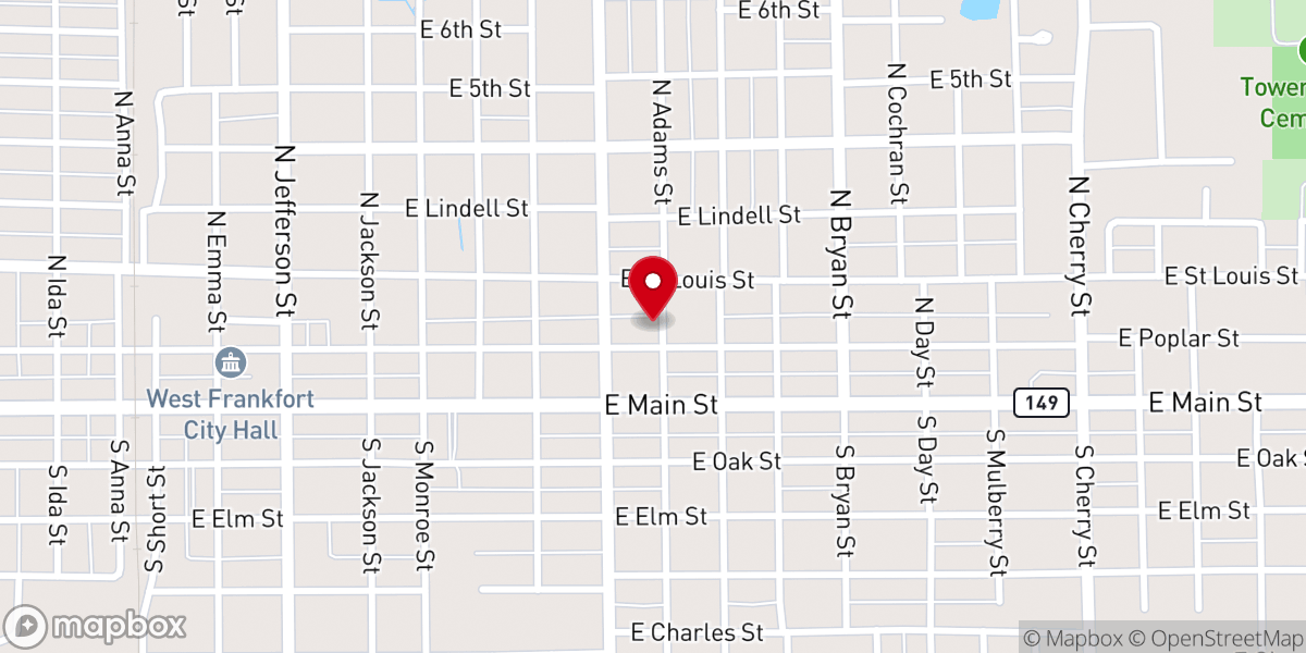 Map showing location of Central United Methodist Church