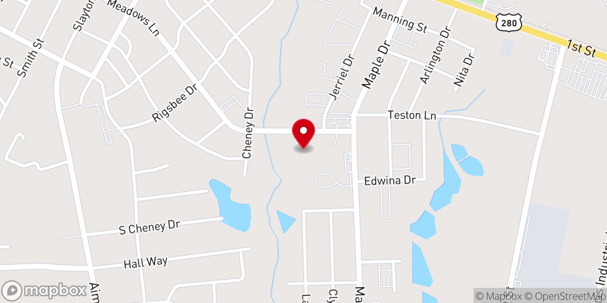 Map showing location of Marietta Church