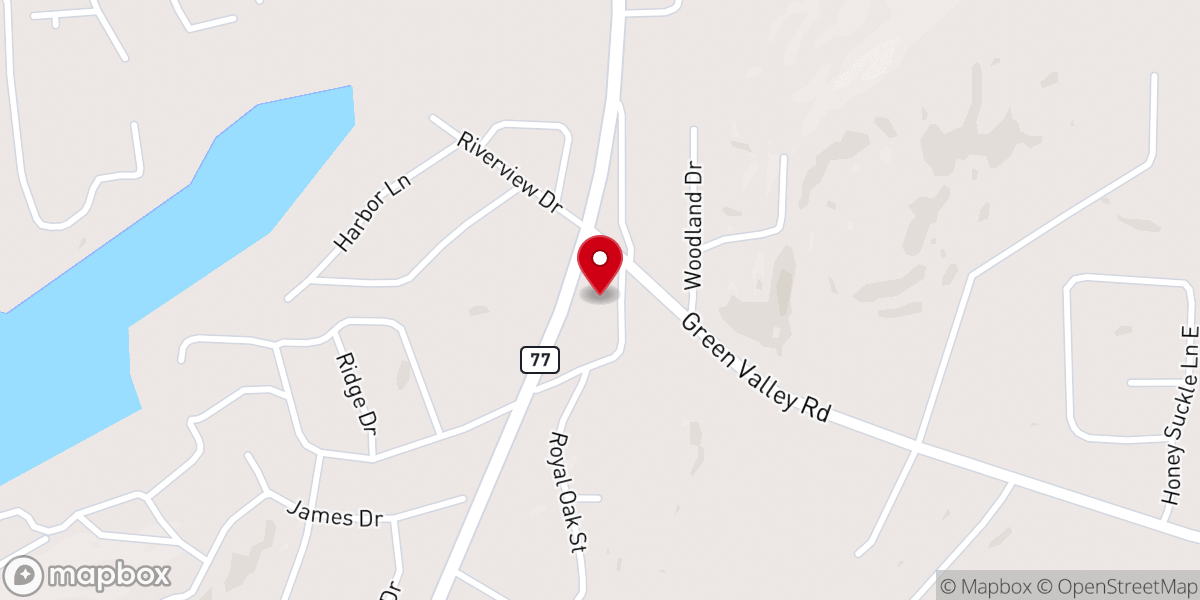 Map showing location of Riverview Baptist Church