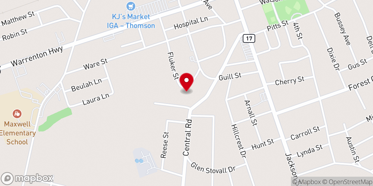 Map showing location of Holy Cross Episcopal Church