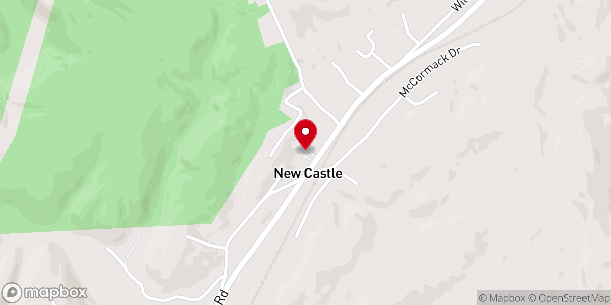Map showing location of New Castle Methodist Church