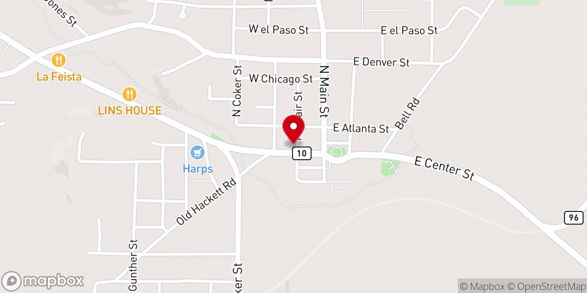 Map showing location of First Baptist Church Greenwood