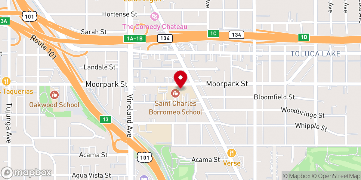 Map showing location of St Charles Borromeo Social Center