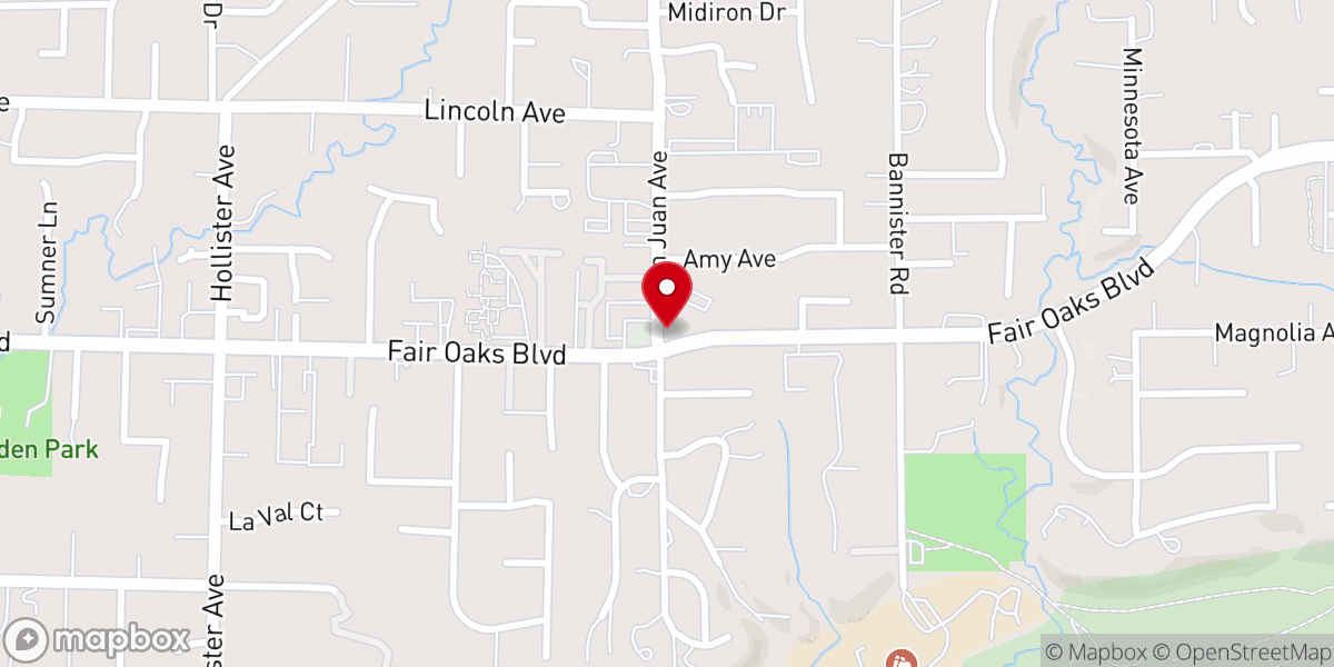 Map showing location of Faith Lutheran Church