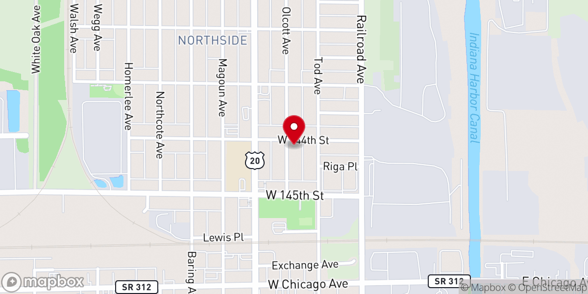 Map showing location of First Greek American Orthodox Church