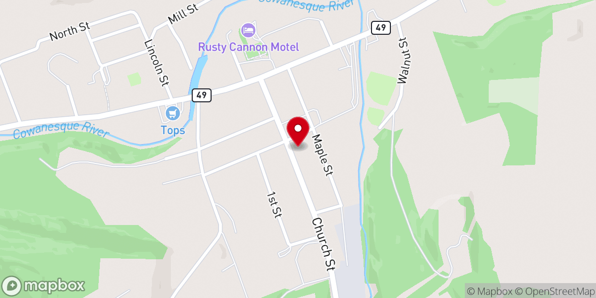 Map showing location of Westfield Health Center