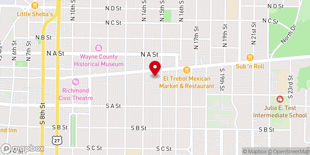 Map showing location of Central United Methodist Church
