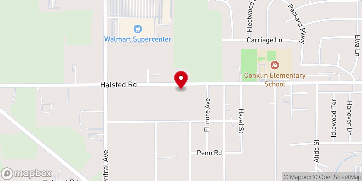 Map showing location of Halsted Road Baptist