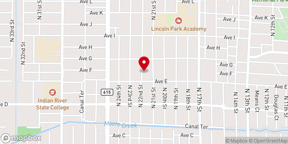 Map showing location of St. Lucie Helping Hands Ministries