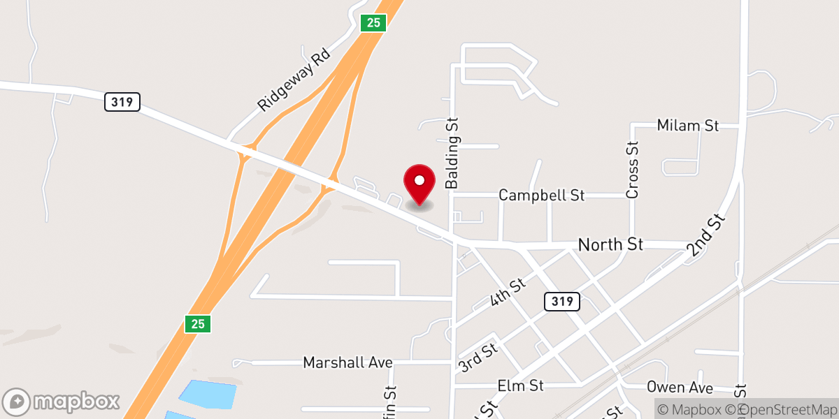 Map showing location of Ward Apostolic Church