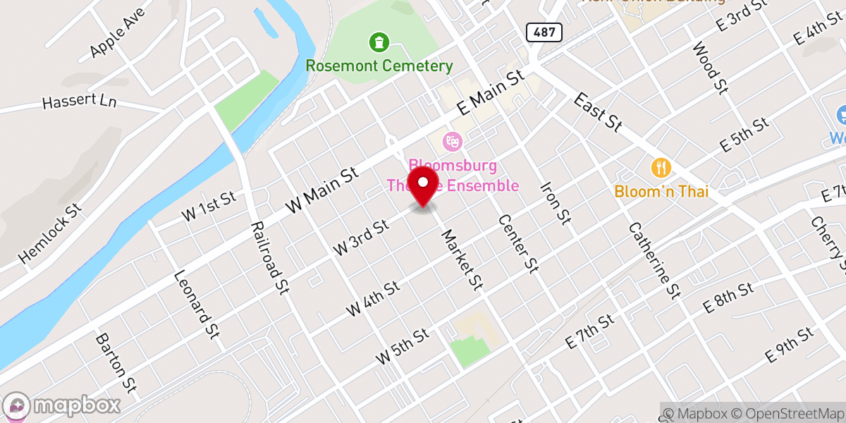 Map showing location of Wesley United Methodist Church