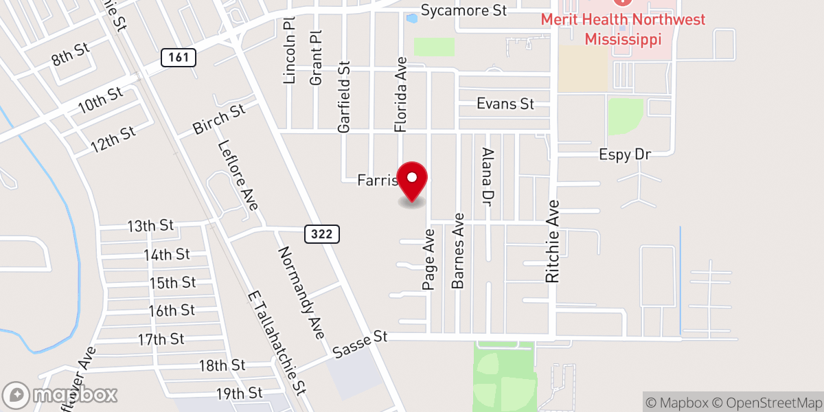 Map showing location of Chapel Hill Baptist Church