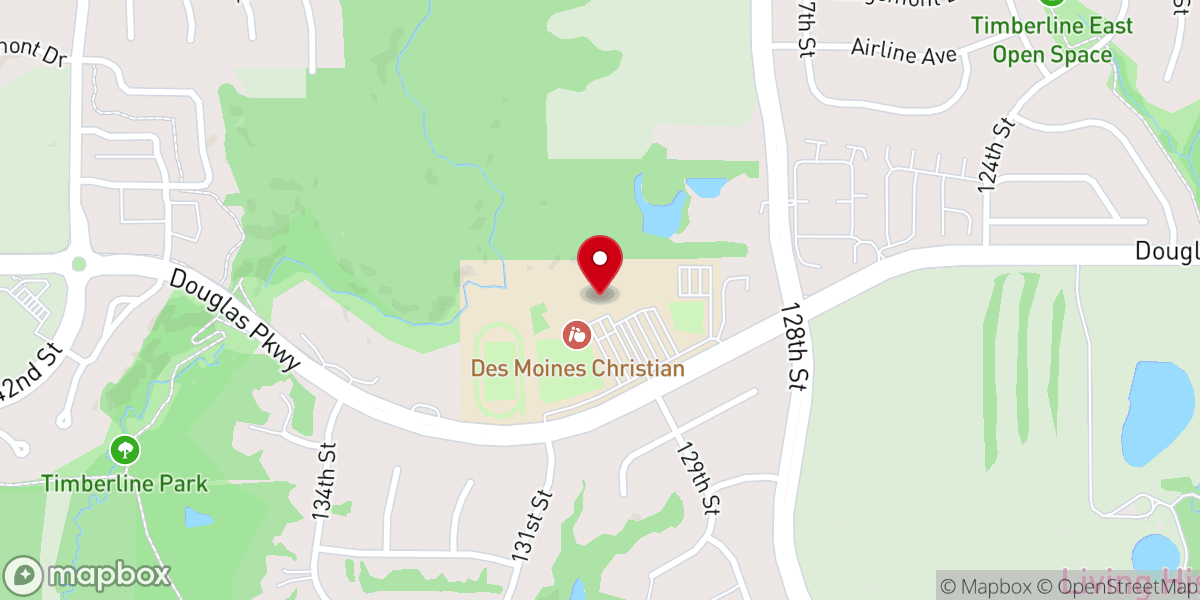 Map showing location of Des Moines Christian School