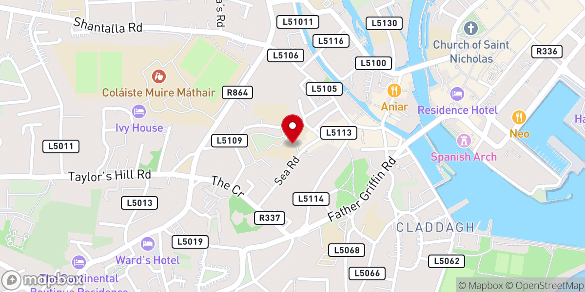 Map showing location of St Ignatius Catholic Church