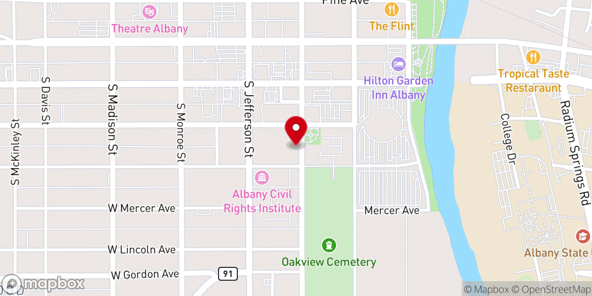 Map showing location of Fellowship Baptist Church
