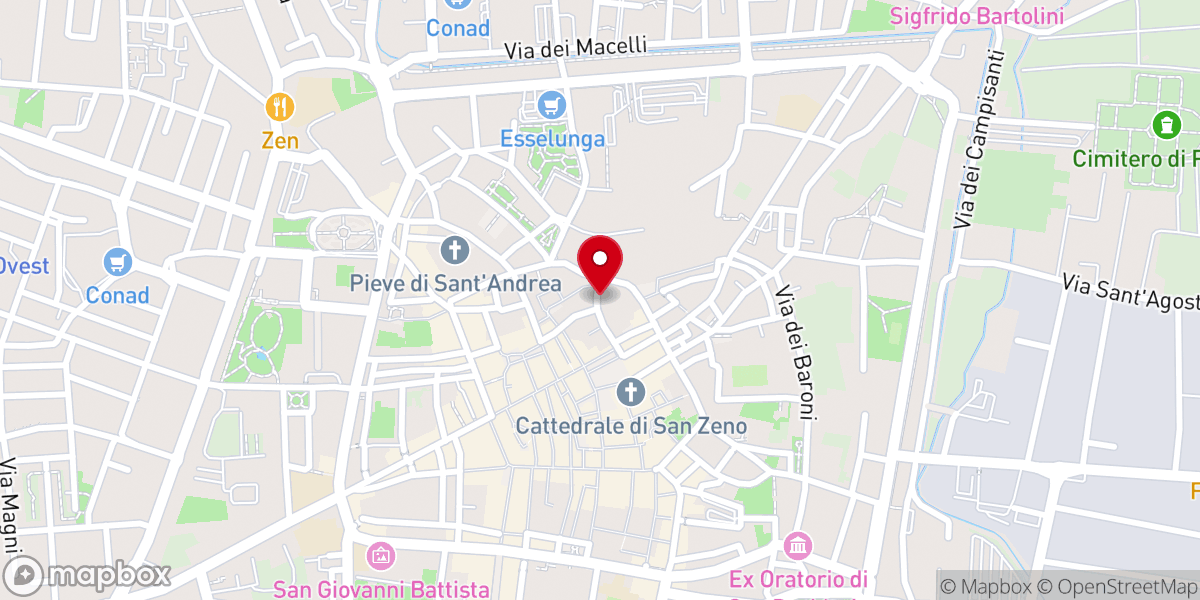 Map showing location of Monastero di San Mercuriale