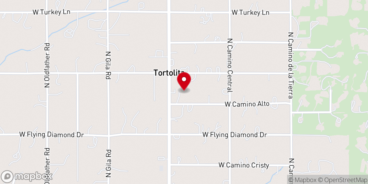 Map showing location of Tortolita Presbyterian Church