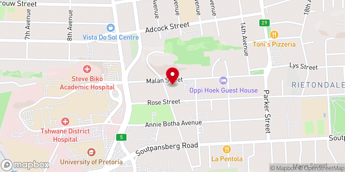 Map showing location of Dutch Reformed Church: Ministry of Caring