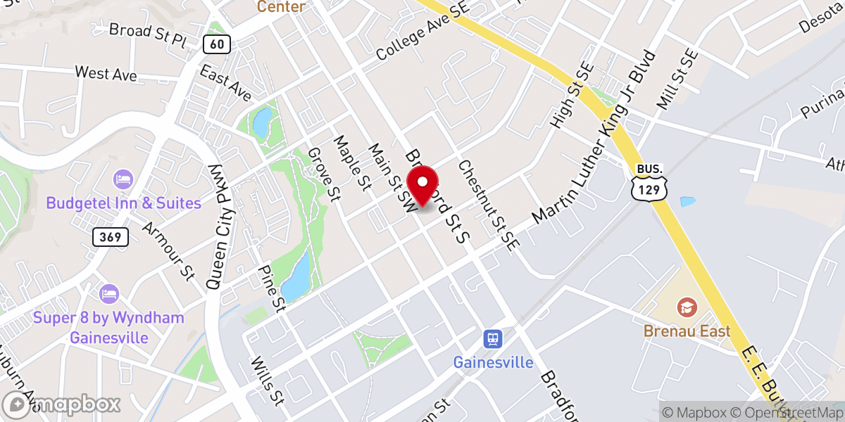Map showing location of Central Baptist Church