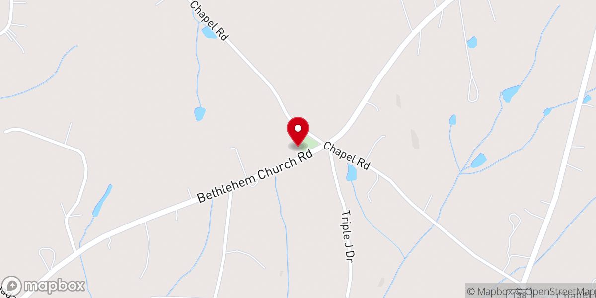Map showing location of Bethlehem Baptist Church