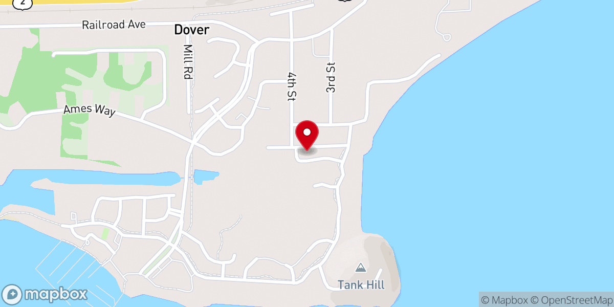 Map showing location of Dover Community Church