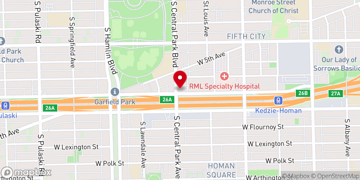Map showing location of Chicago Community Mennonite