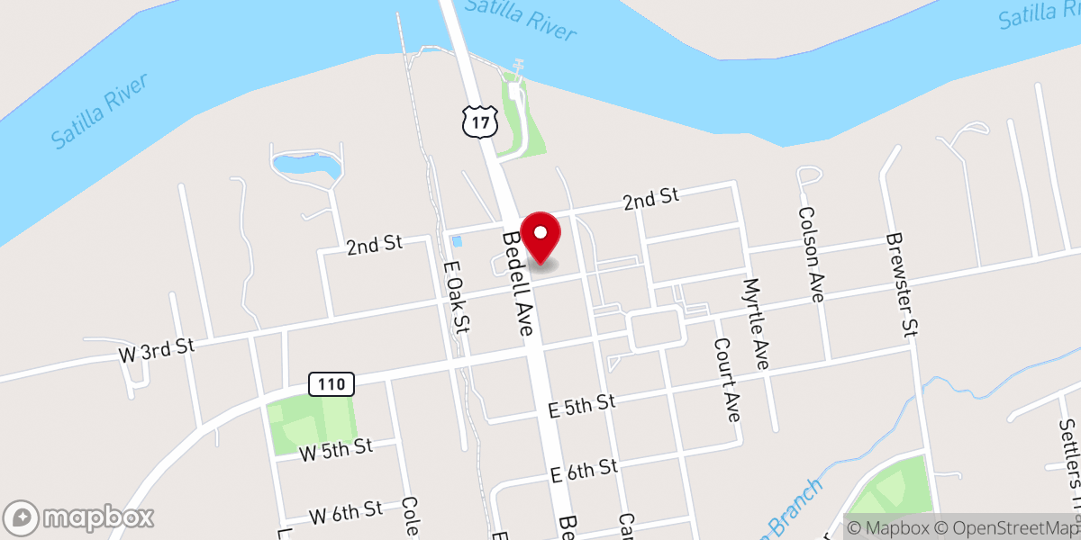 Map showing location of St Mark's Episcopal Church