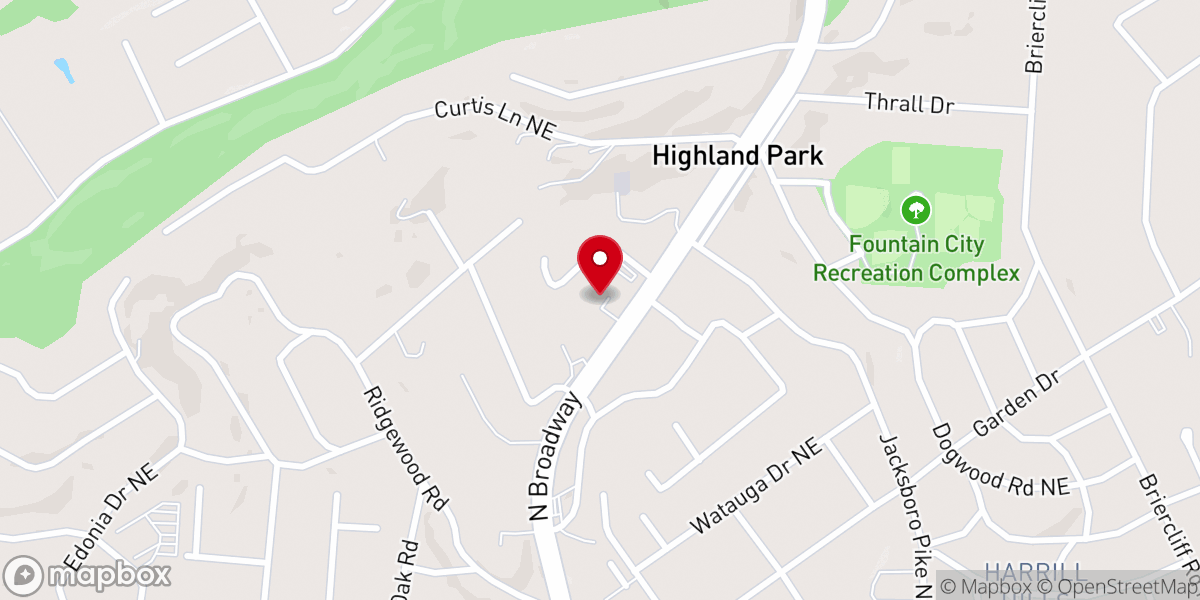 Map showing location of Antioch Baptist Church