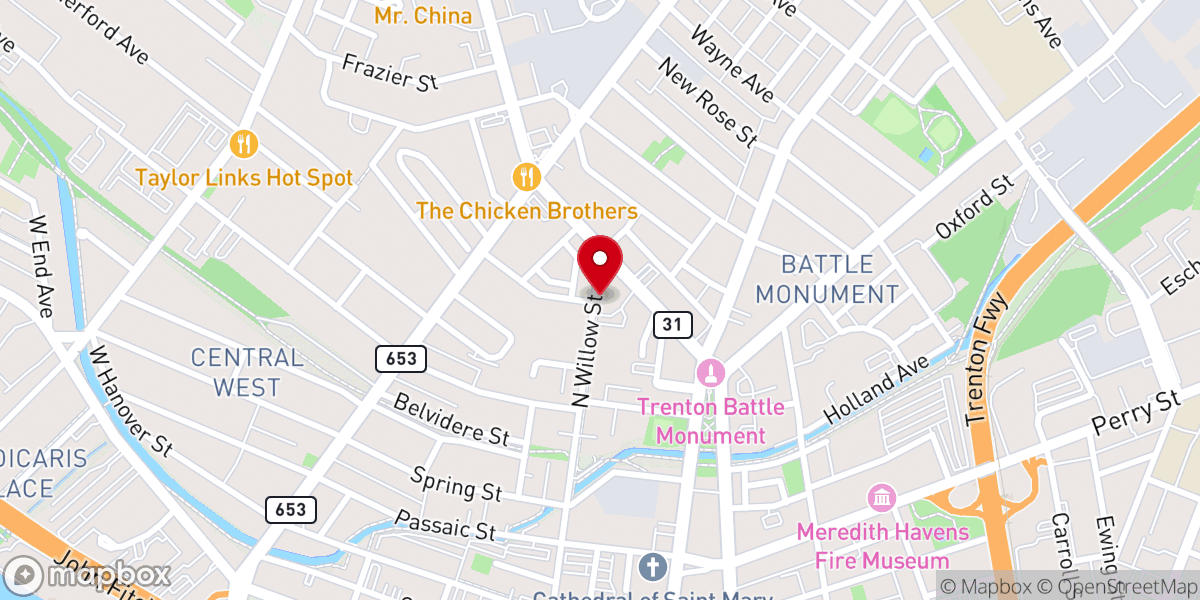 Map showing location of St. Paul AME Zion Church