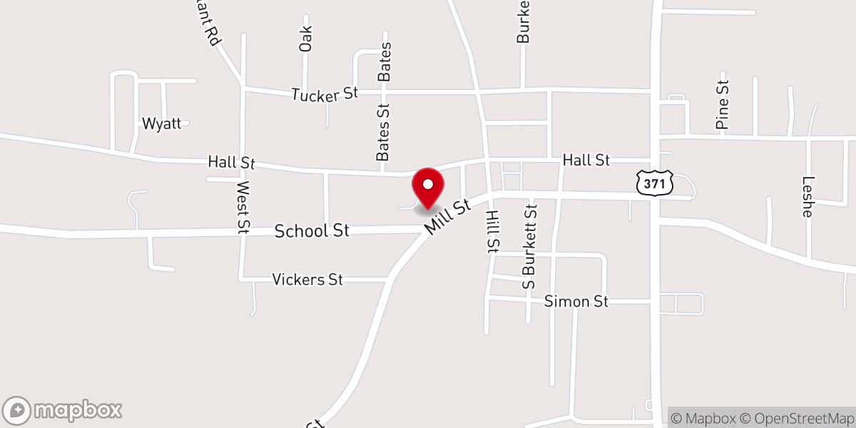 Map showing location of Bienville Parish Courthouse Annex Ringgold