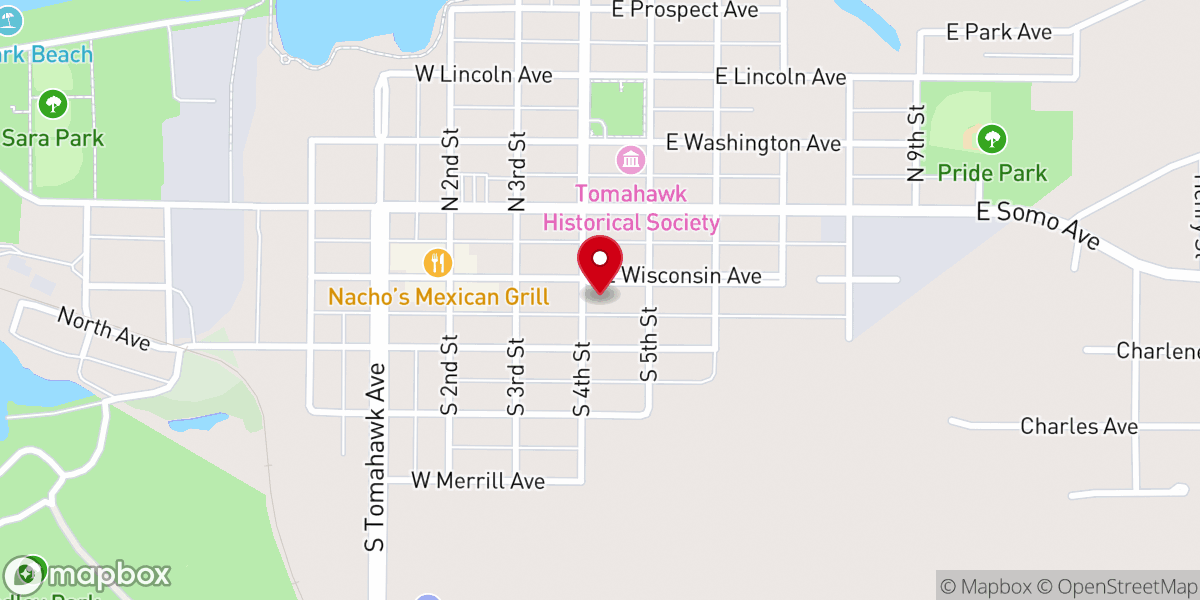 Map showing location of St. Paul Lutheran Church